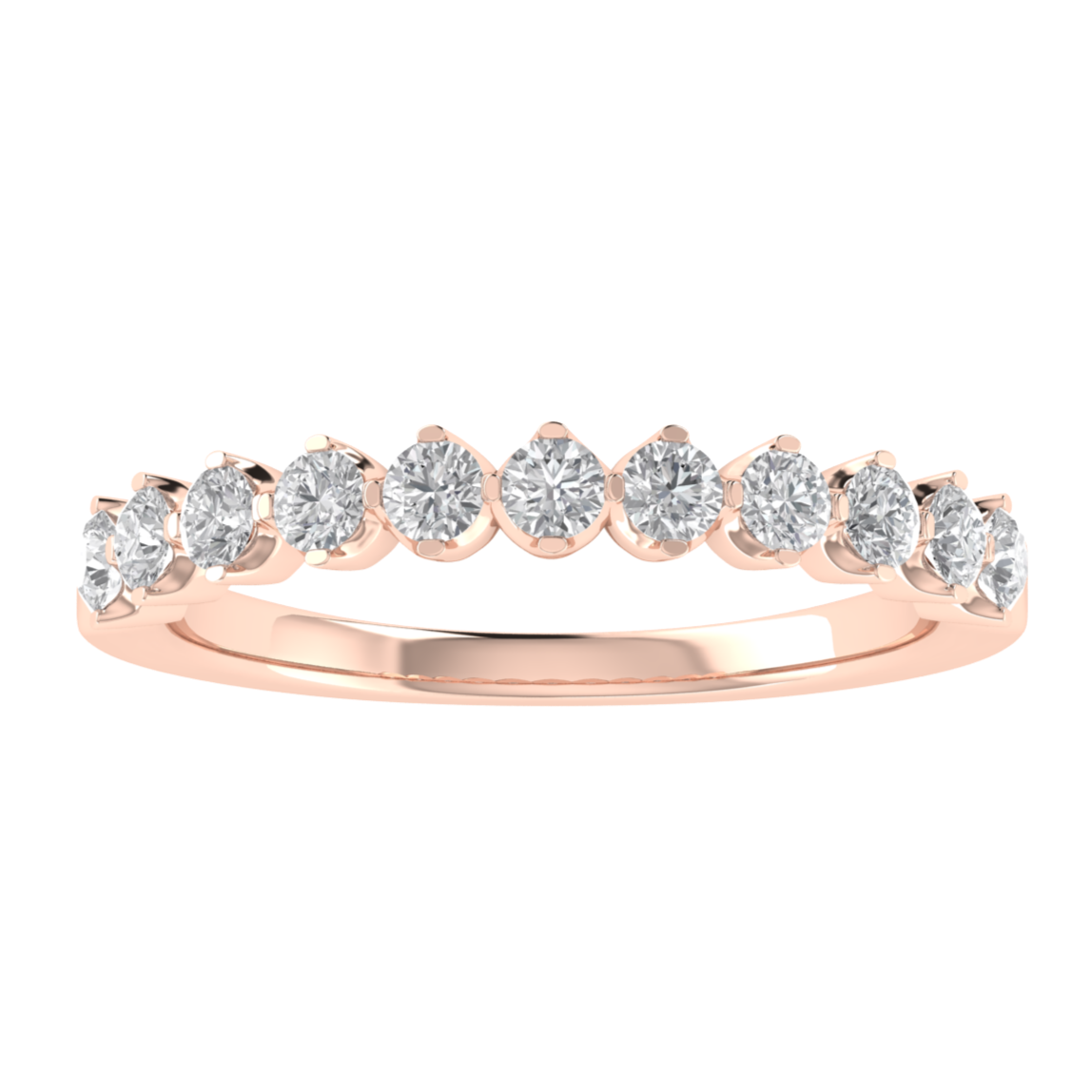 Lab Grown Diamond Half Eternity 14K White Gold Wedding Band