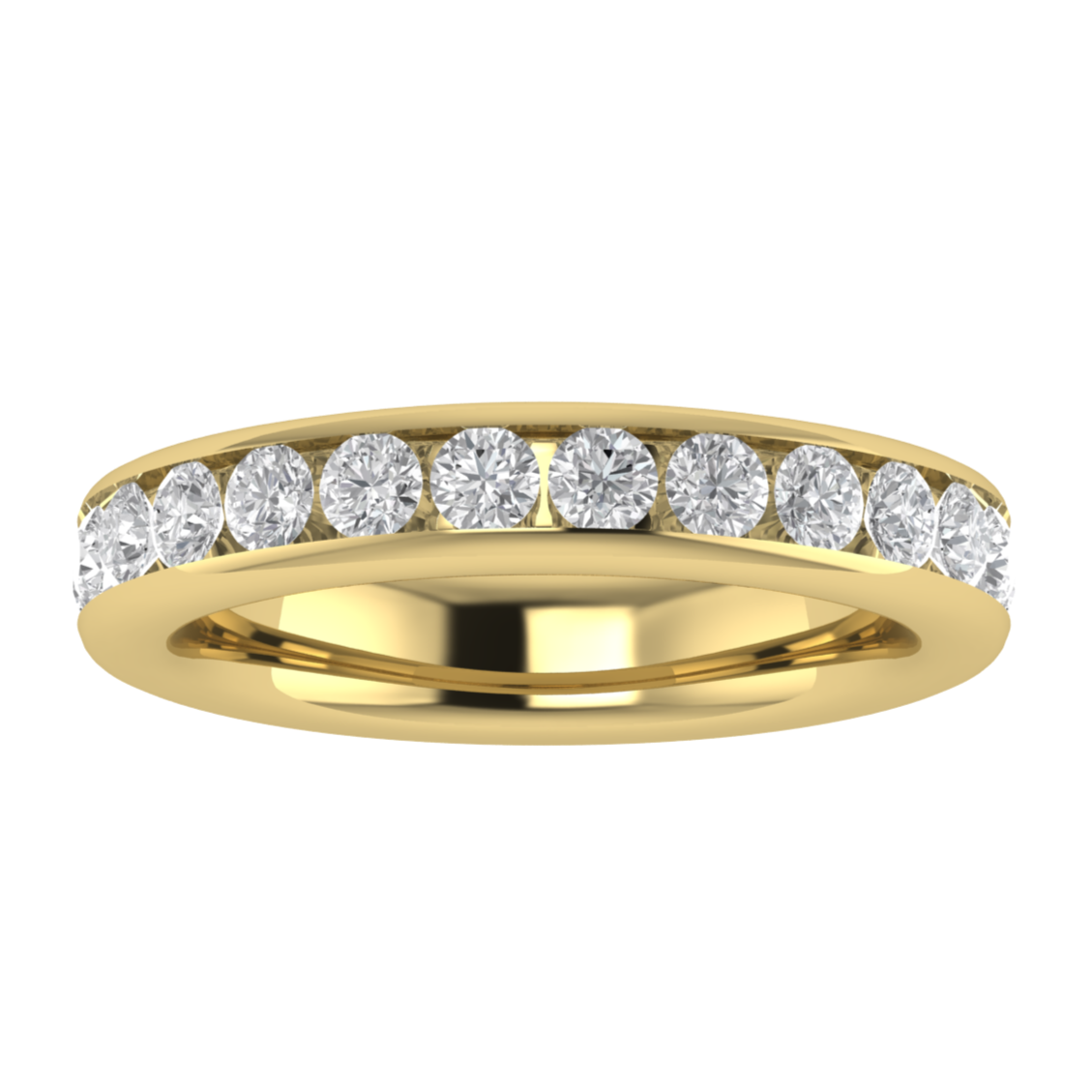 Round Lab Grown Diamond 14K White Gold Wedding Ring