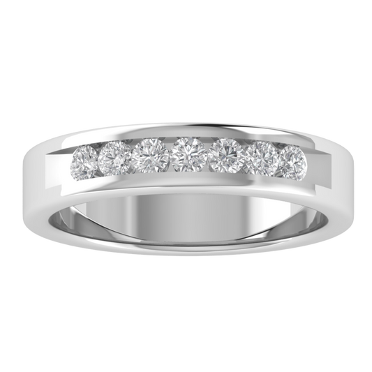 Lab Grown Diamond Seven Stone 14K White Gold Wedding Band