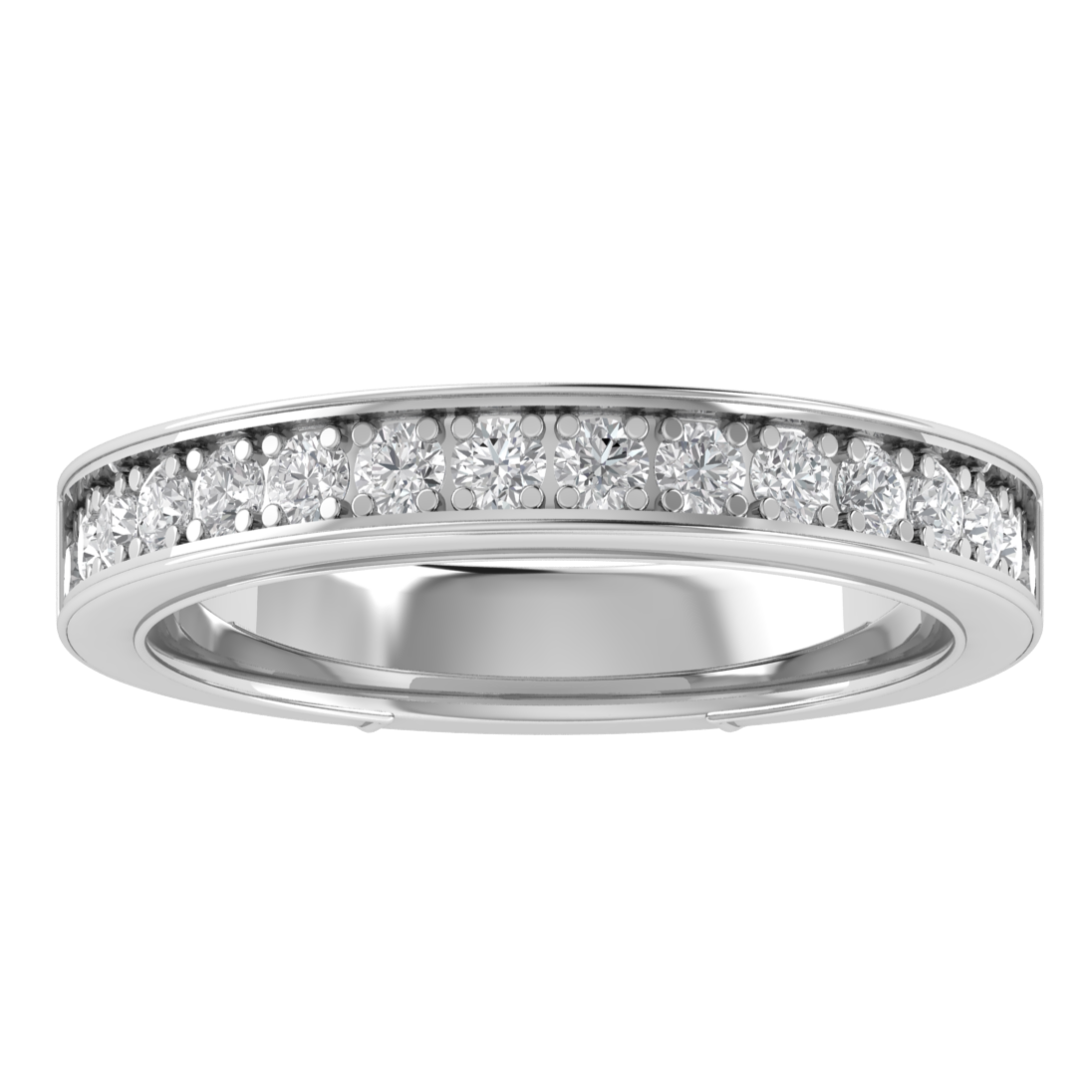 Lab Grown Diamond Half Eternity 14K White Gold Wedding Band