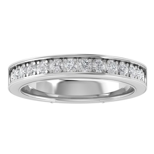 Lab Grown Diamond Half Eternity 14K White Gold Wedding Band