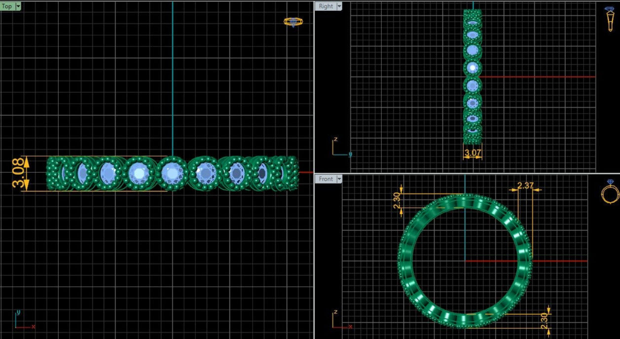 Lab Grown Diamond Full Eternity Bubble 14K White Gold Wedding Band