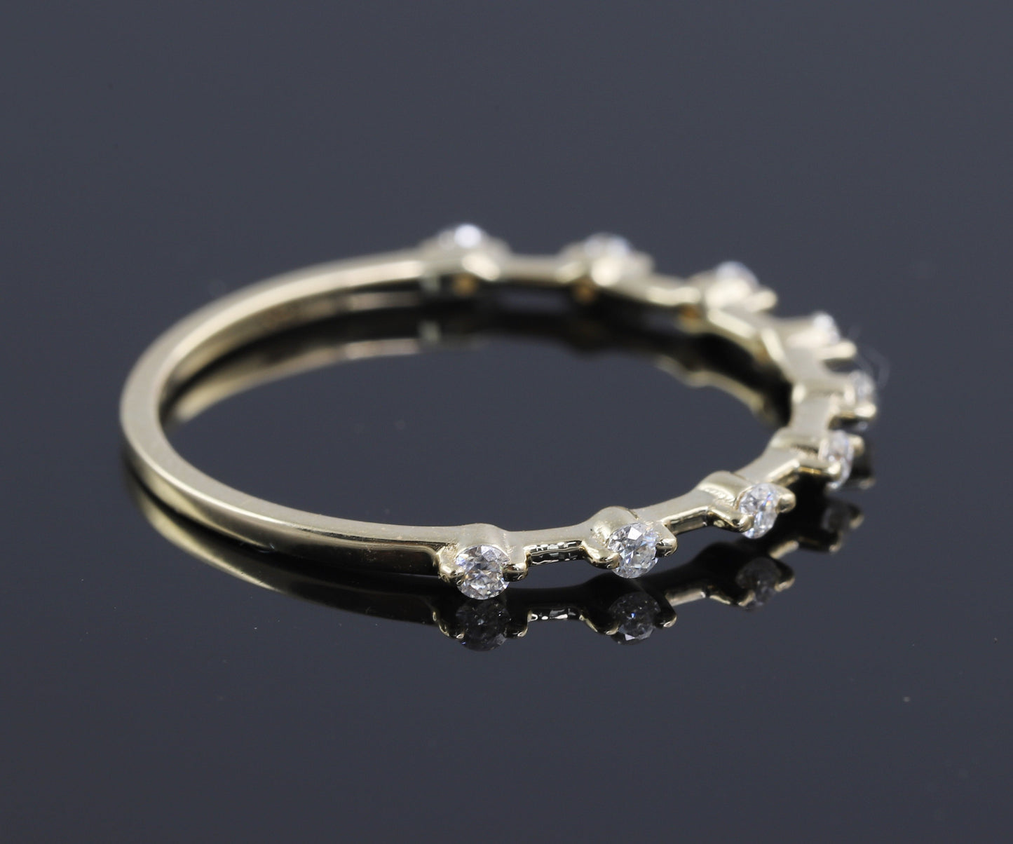 Half Eternity Round Cut Moissanite Wedding Band