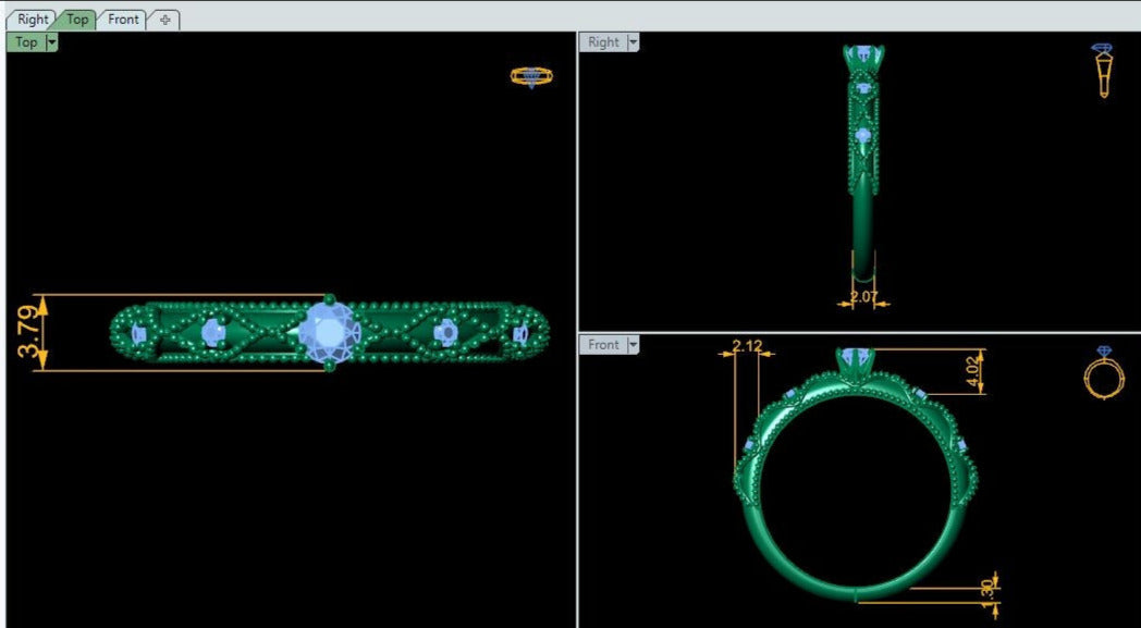 Lab Grown Diamond Vintage Inspired 14K White Gold Wedding Ring