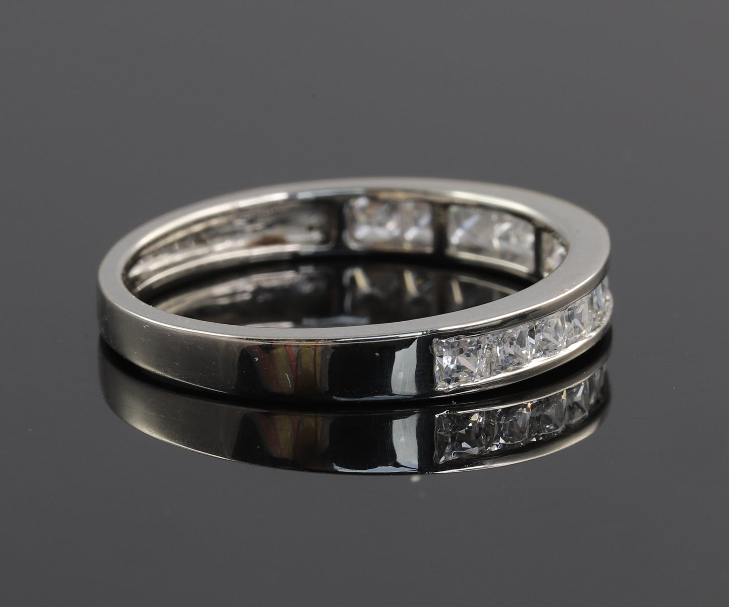 Princess Cut Moissanite Eternity Wedding Band