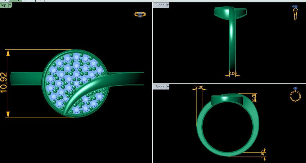 Lab Grown Diamond Cluster 14K White Gold Wedding Band