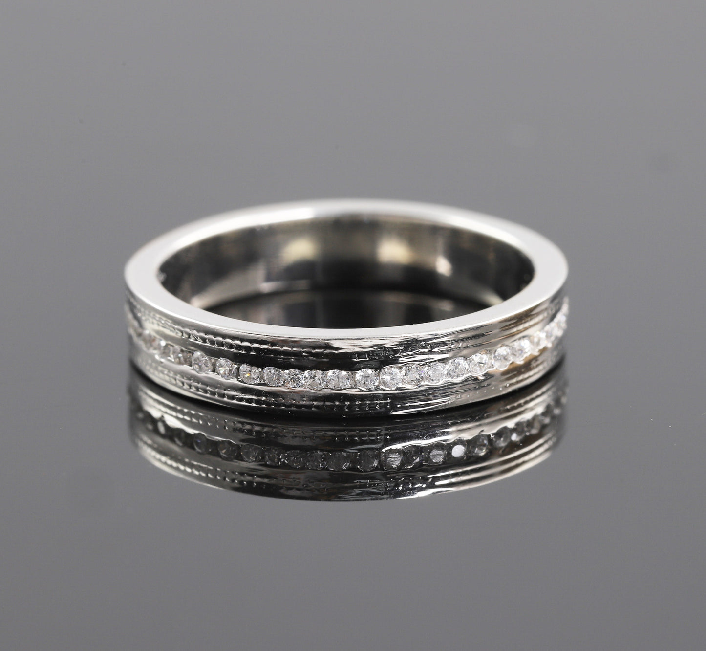 Round Diamond Half Eternity Moissanite Band