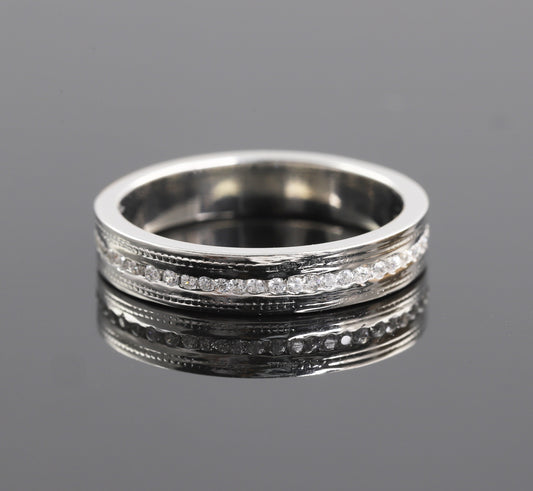 Round Diamond Half Eternity Moissanite Band