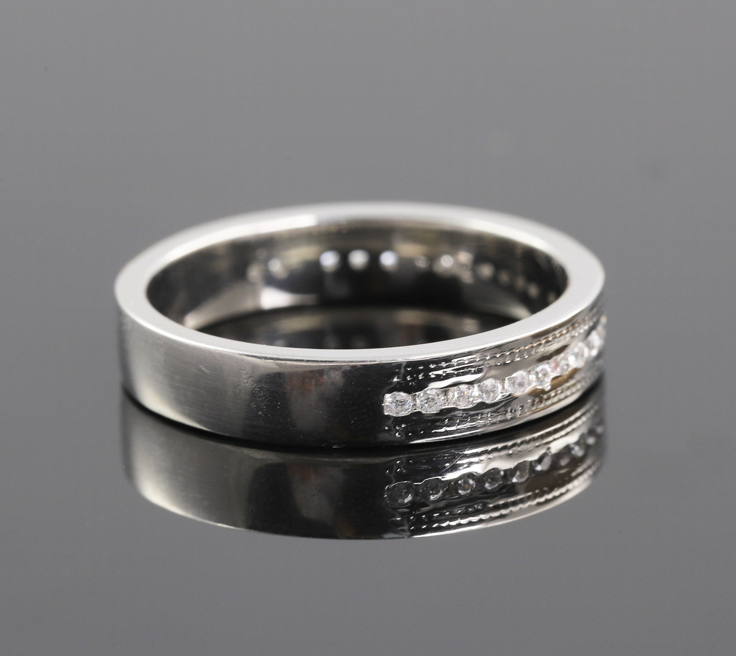 Round Diamond Half Eternity Moissanite Band