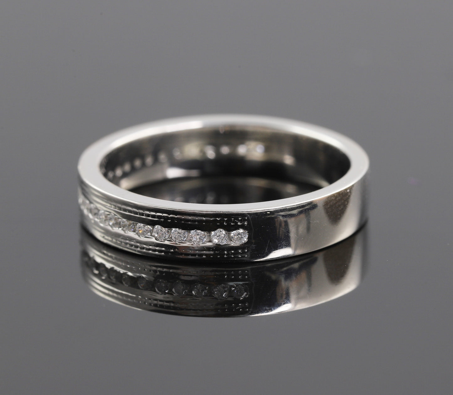 Round Diamond Half Eternity Moissanite Band