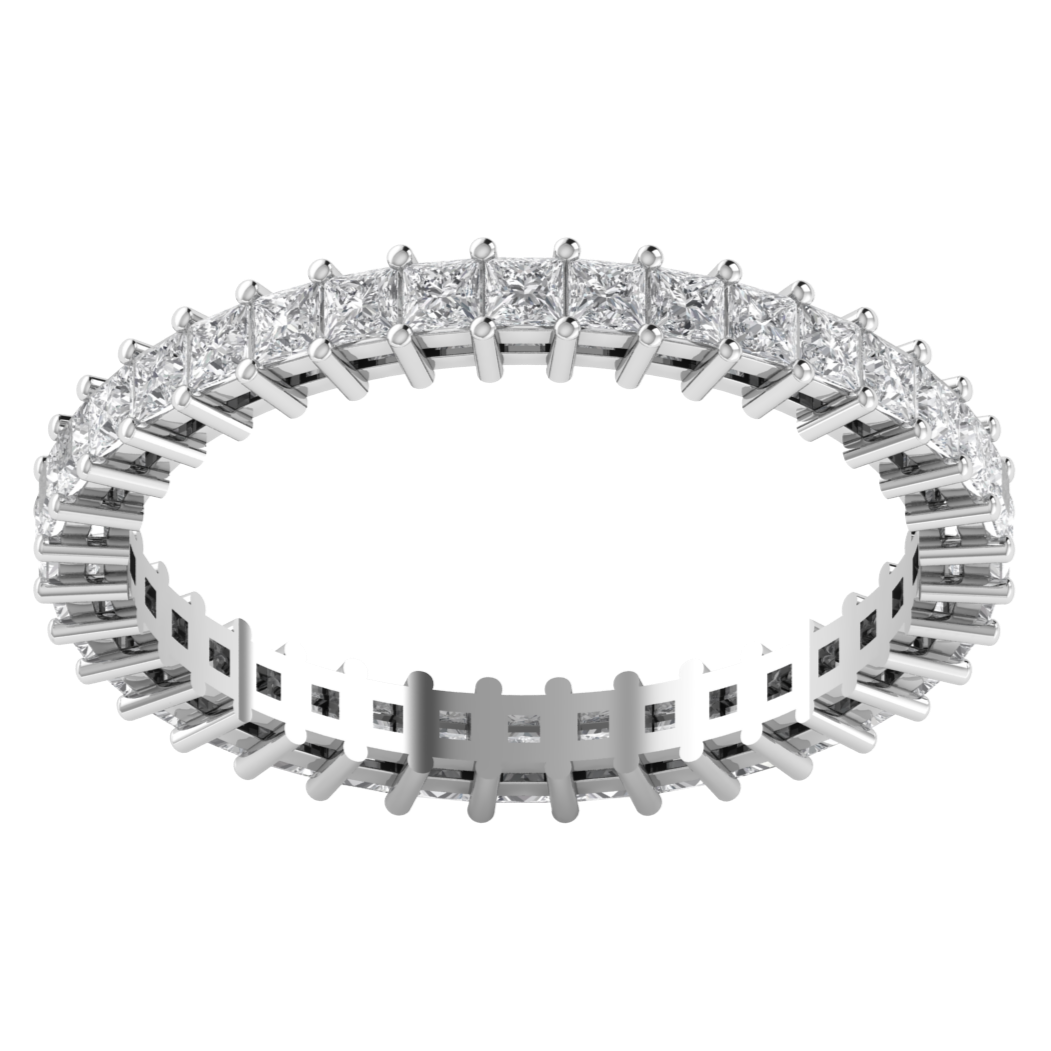 Full Eternity Princess Cut Moissanite Wedding Band