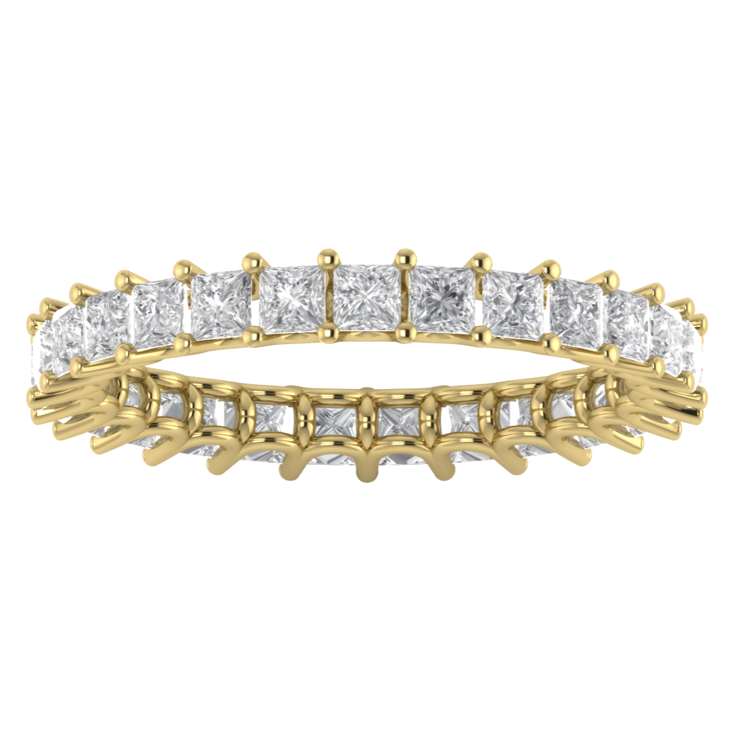 Full Eternity Princess Cut Moissanite Wedding Band