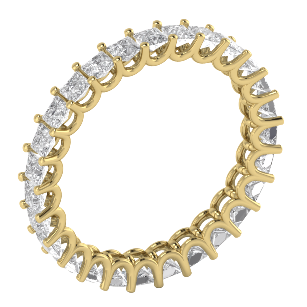 Full Eternity Princess Cut Moissanite Wedding Band