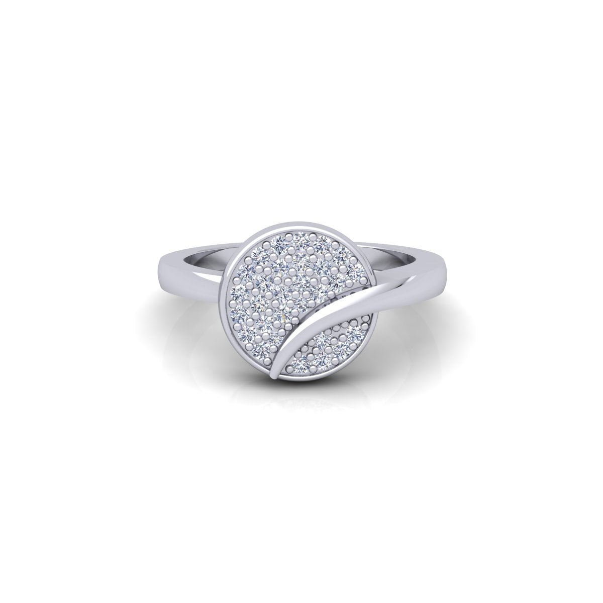 Lab Grown Diamond Cluster 14K White Gold Wedding Band