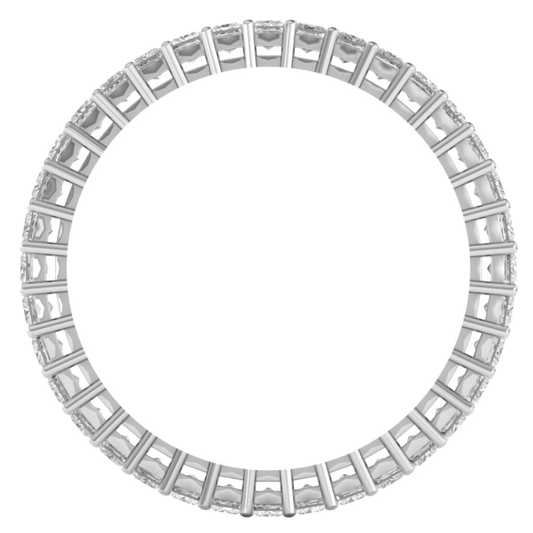 Full Eternity Princess Cut Moissanite Wedding Band