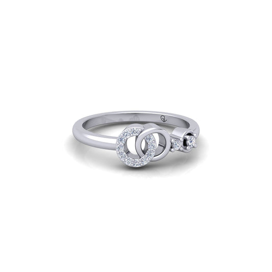 Lab Grown Diamond Open Diamond Knot Style 14K White Gold Wedding Ring