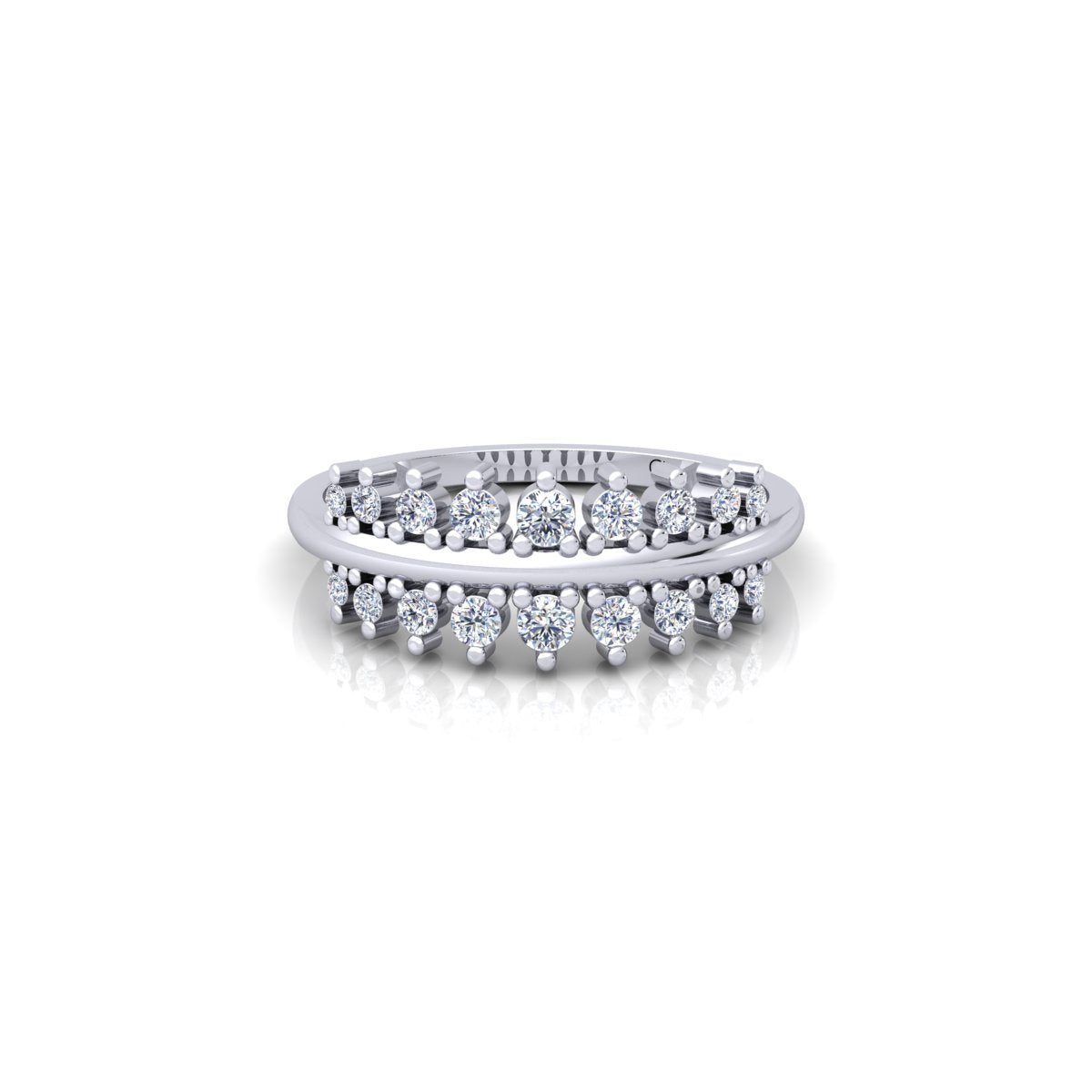Lab Grown Diamond Half Eternity 14K White Gold Wedding Band