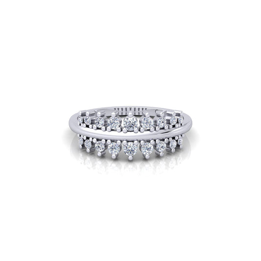 Lab Grown Diamond Half Eternity 14K White Gold Wedding Band