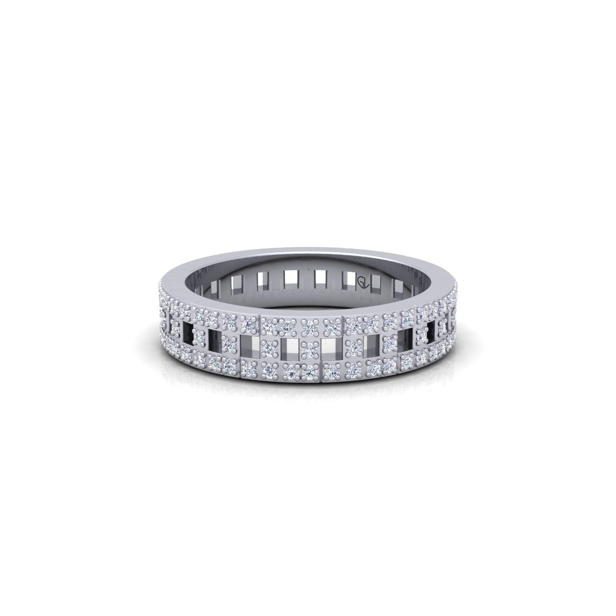 Lab Grown Diamond Full Eternity 14K White Gold Wedding Band