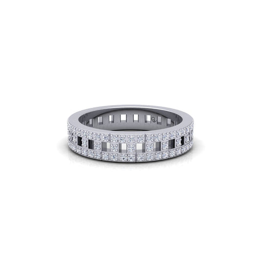 Lab Grown Diamond Full Eternity 14K White Gold Wedding Band