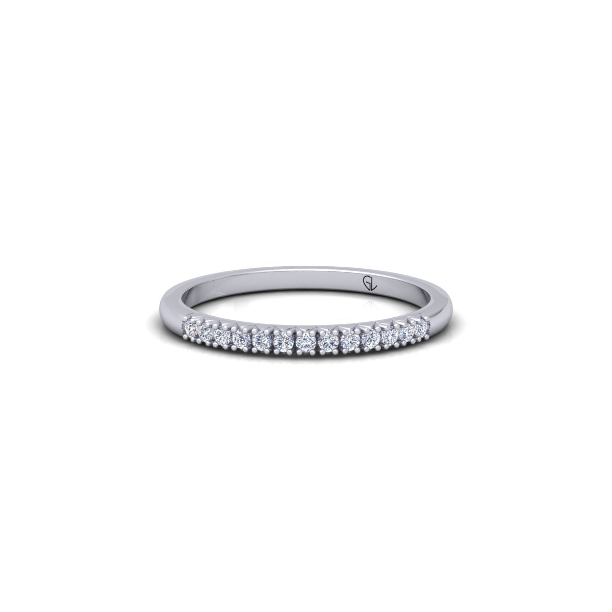 Lab Grown Diamond Half Eternity 14K White Gold Wedding Band