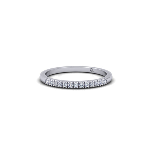 Lab Grown Diamond Half Eternity 14K White Gold Wedding Band
