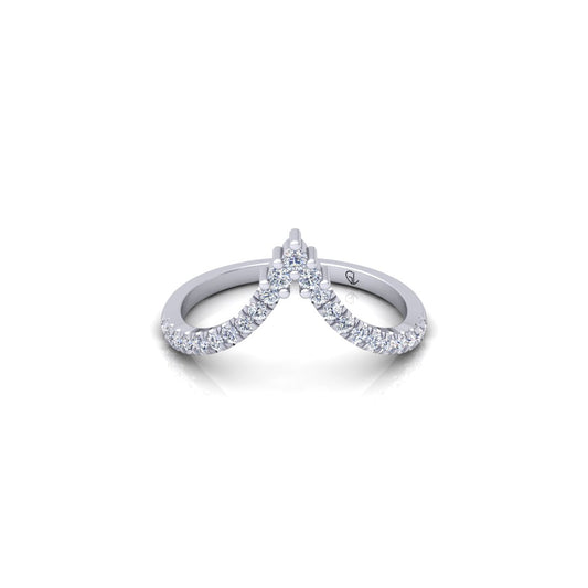 Curved Matching Round Lab Diamond Wedding Band
