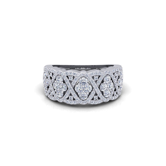 Women's Lab Grown Diamond 14K White Gold Cocktail Ring
