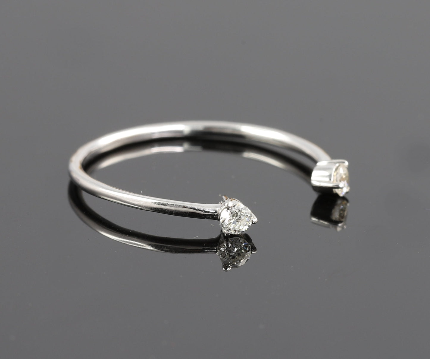 Open Cuff Round Cut Moissanite Wedding Band