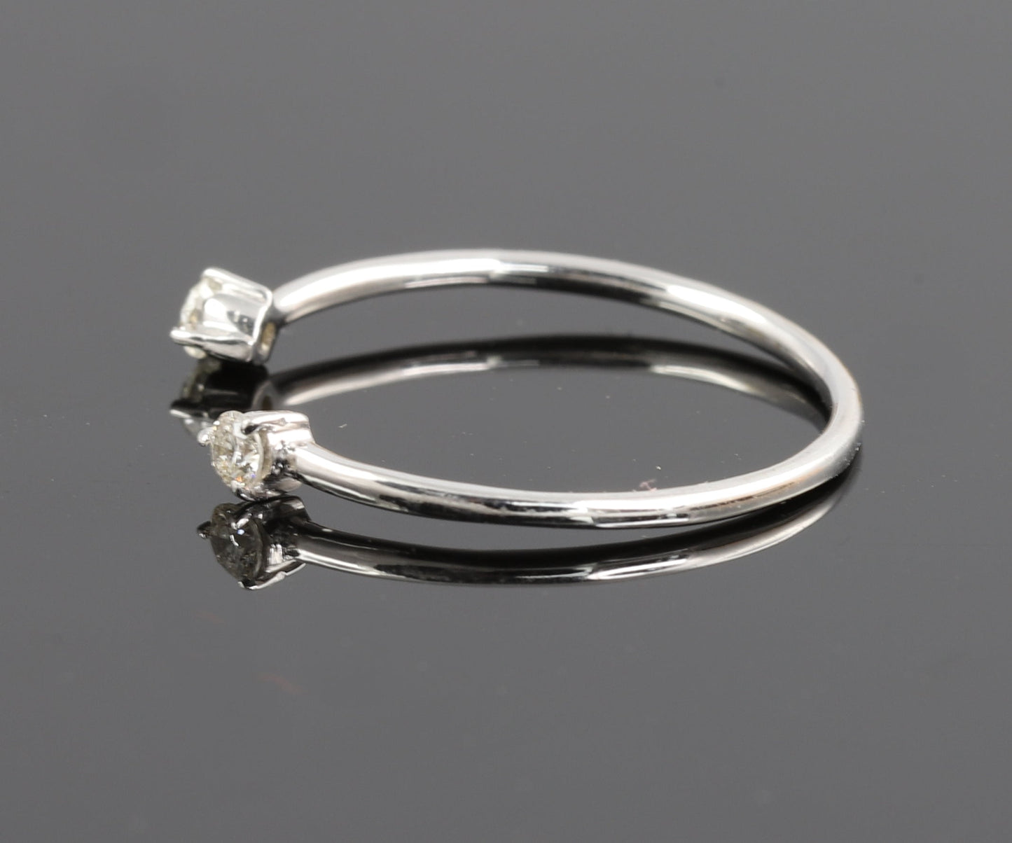 Open Cuff Round Cut Moissanite Wedding Band