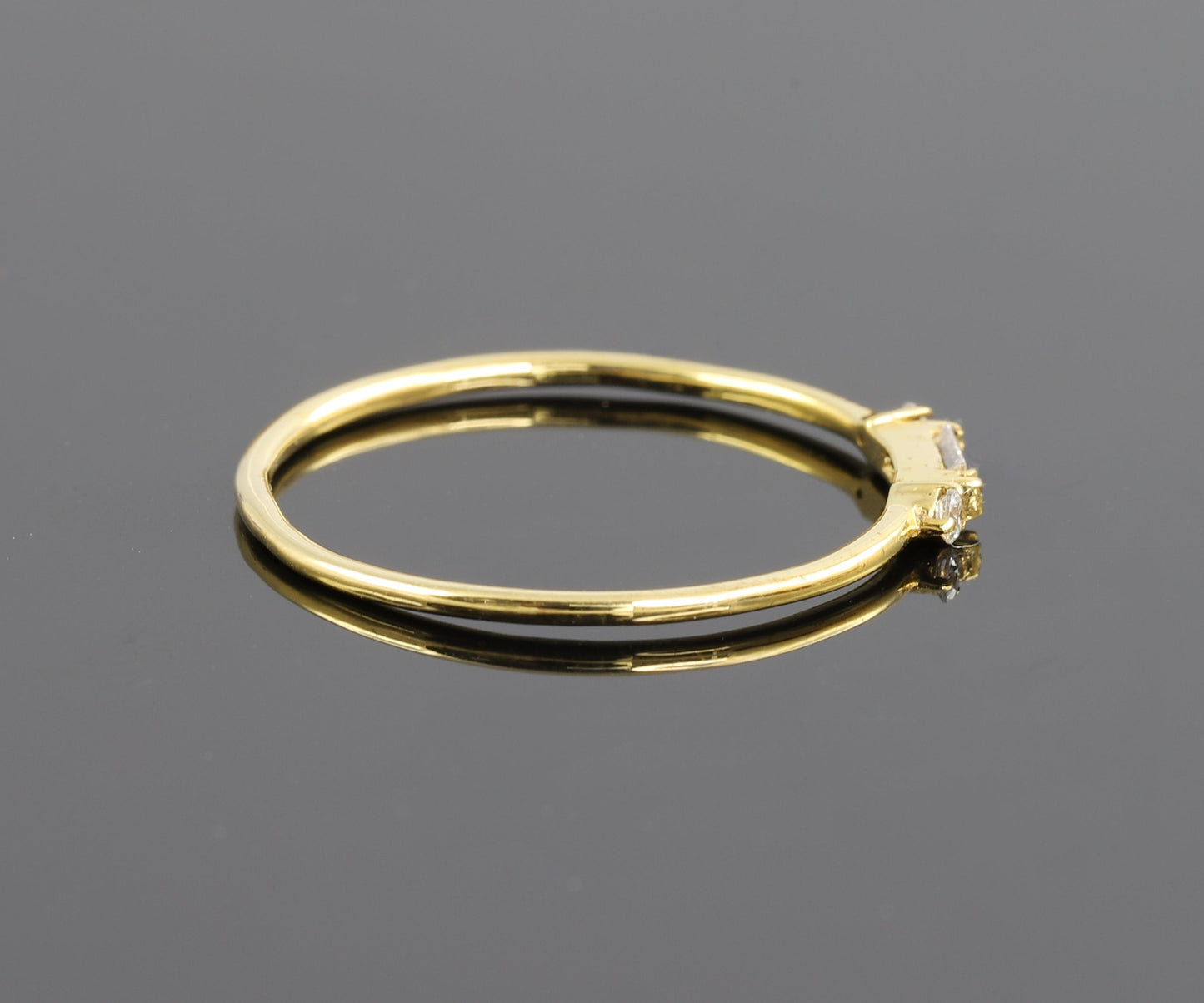 Three Stone Baguette Cut Moissanite Wedding Band