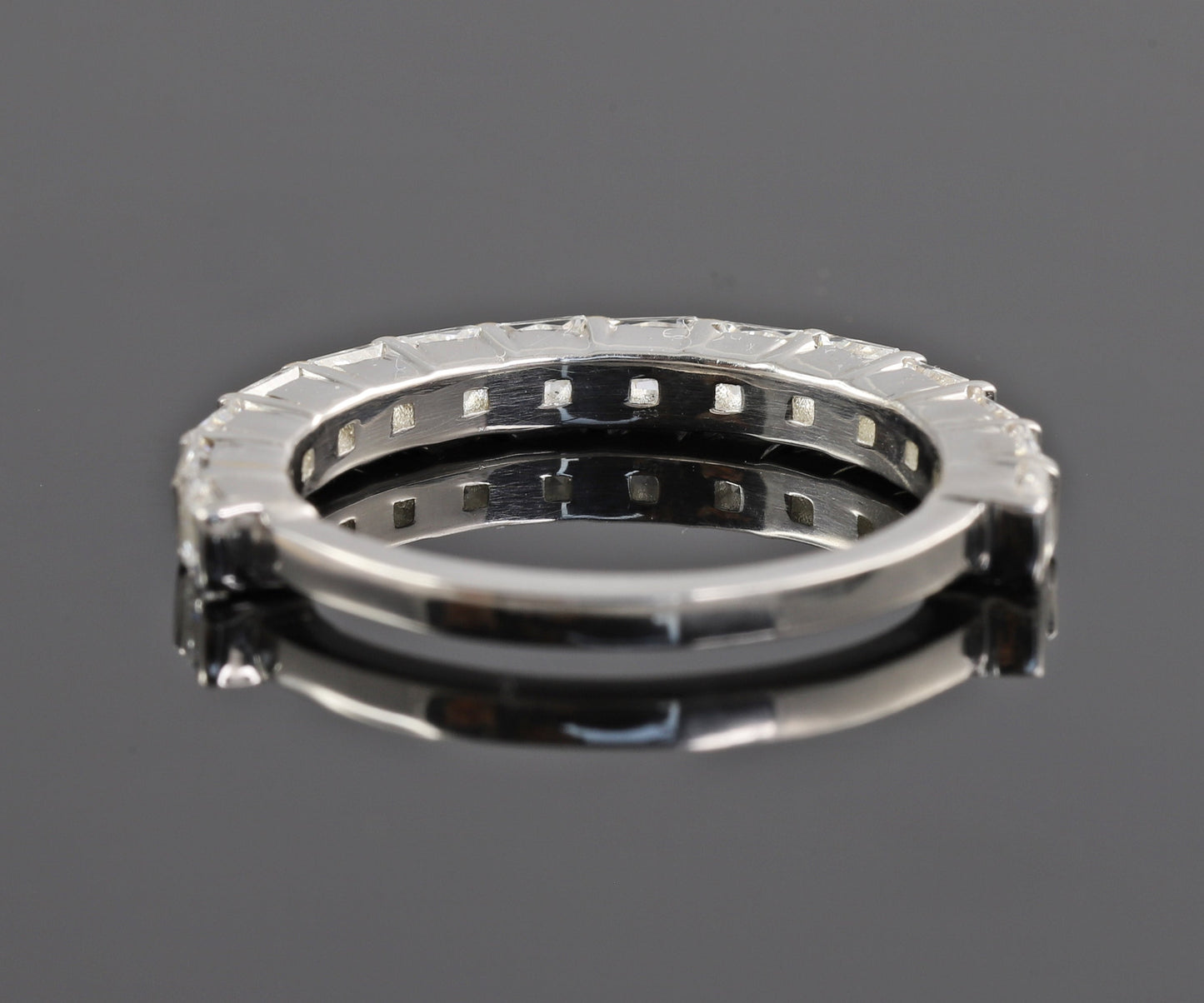 Princess Cut Moissanite Half Eternity Matching Band