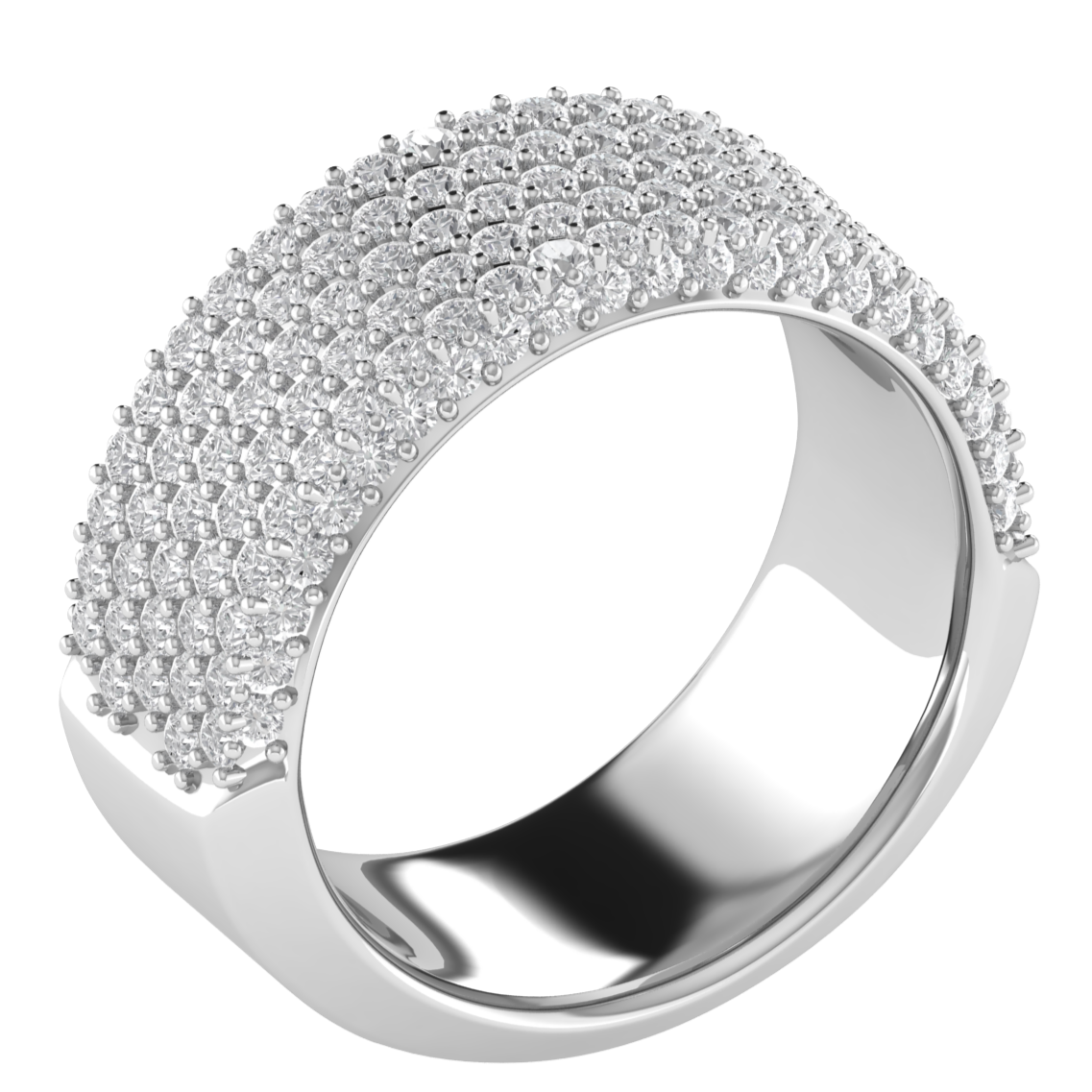 Lab Grown Diamond Half Eternity 14K White Gold Wedding Band