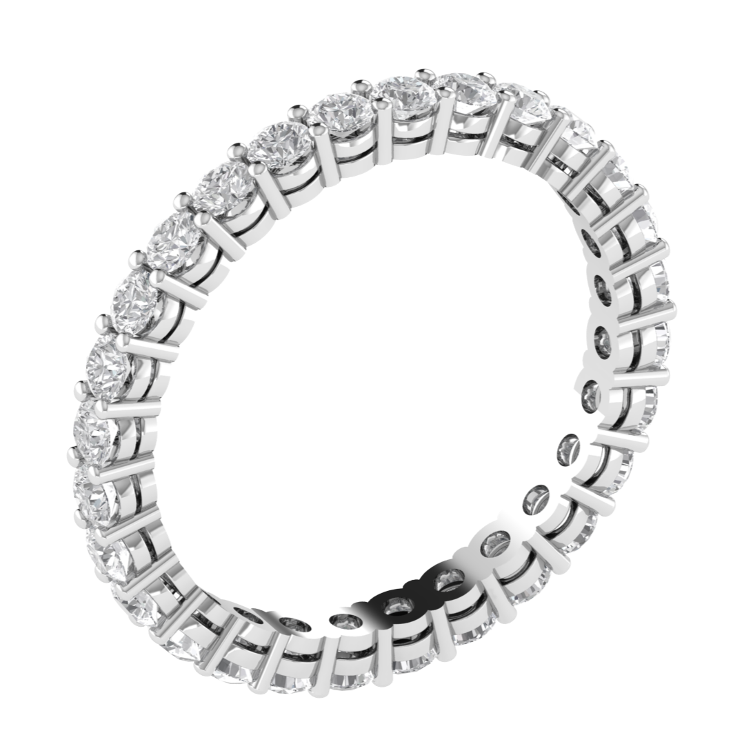 Lab Grown Diamond Full Eternity 14K White Gold Wedding Band