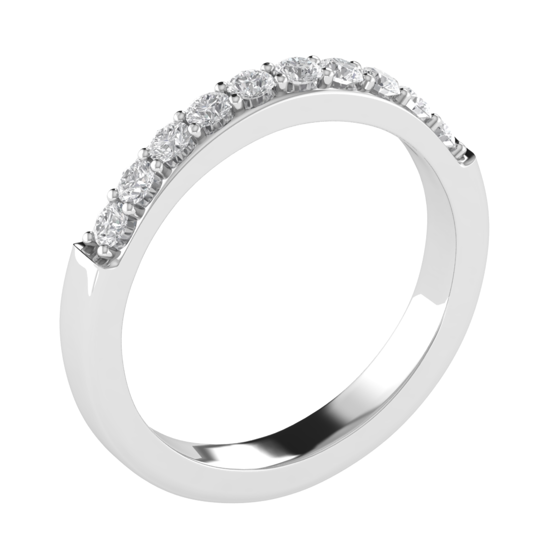 Half Eternity Round Cut Moissanite Wedding Band