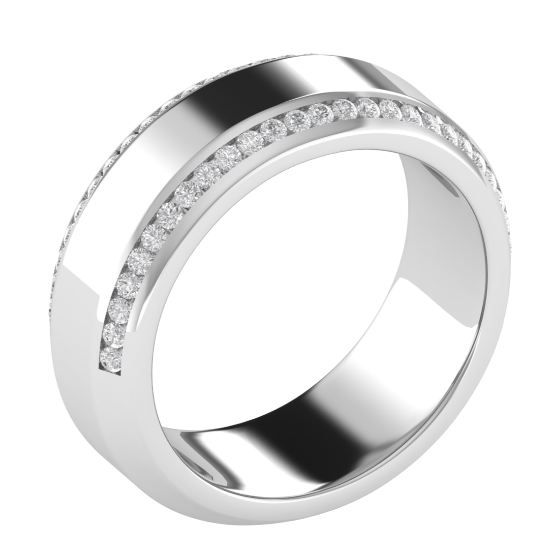 Lab Grown Diamond Half Eternity 14K White Gold Wedding Band