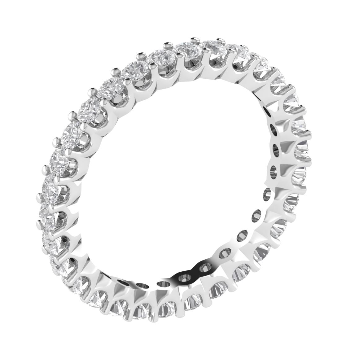 Lab Grown Diamond Full Eternity 14K White Gold Wedding Band