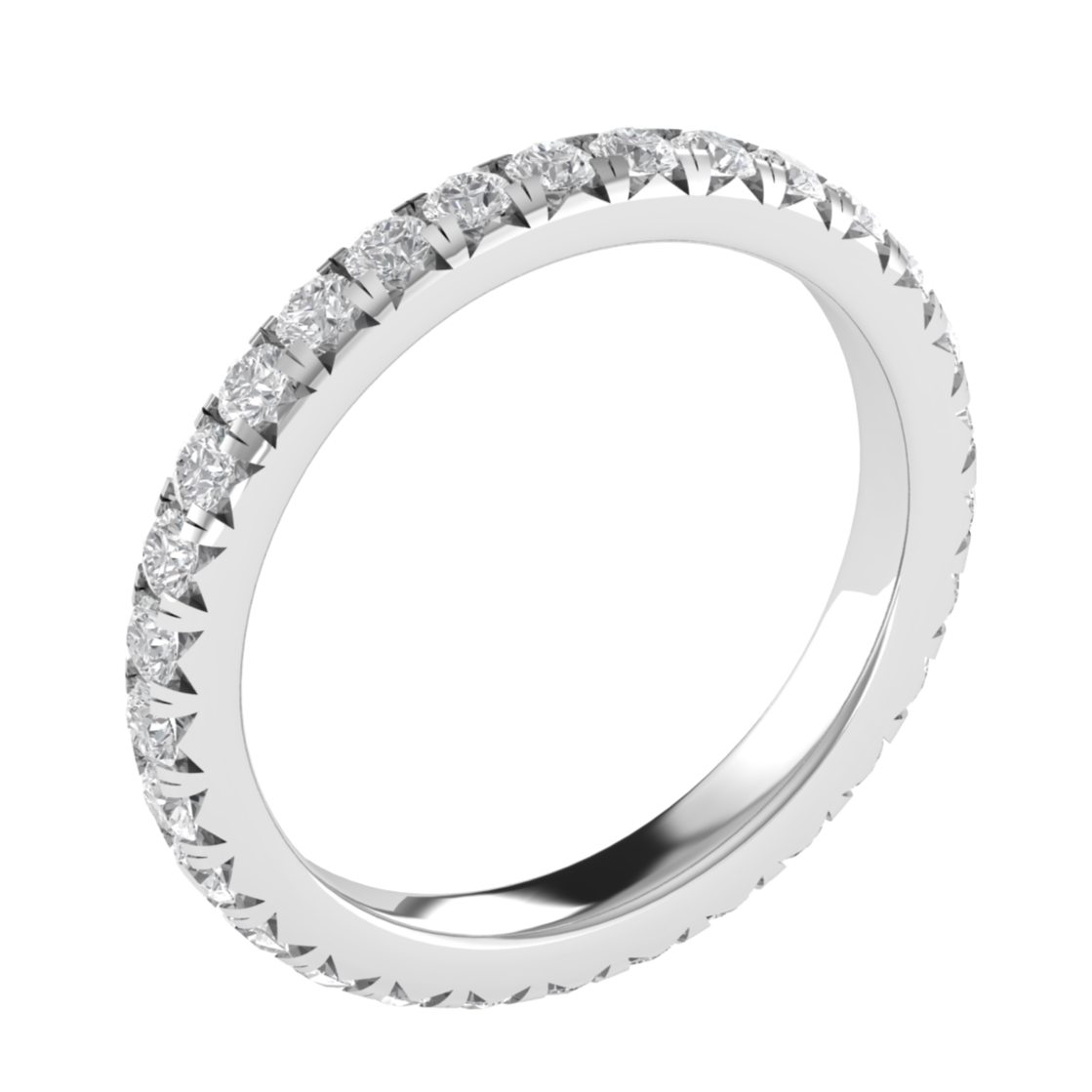 Full Eternity Round Cut Moissanite Wedding Band