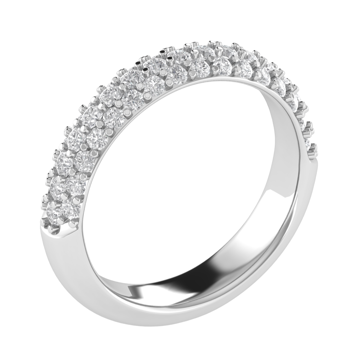 Lab Grown Diamond Half Eternity 14K White Gold Wedding Band