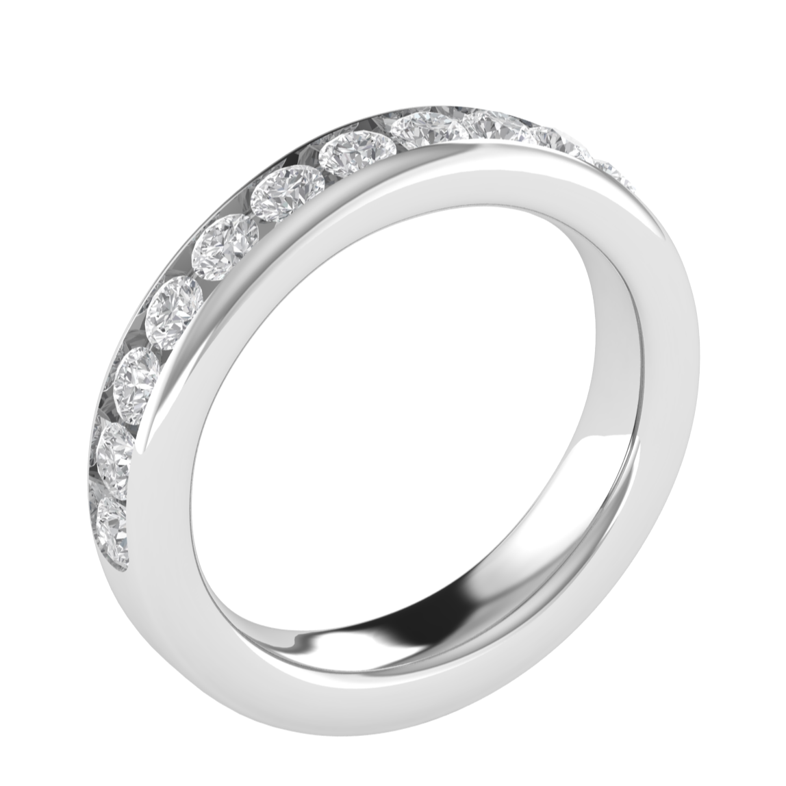 Round Lab Grown Diamond 14K White Gold Wedding Ring