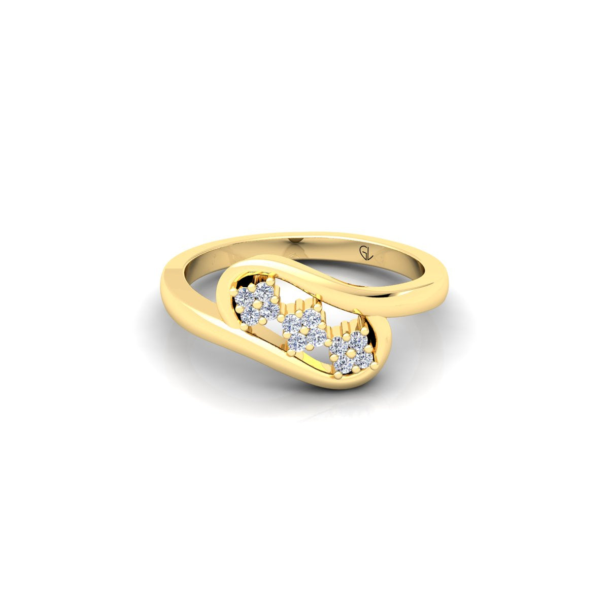 Lab Grown Diamond Swirl 14K White Gold Wedding Band