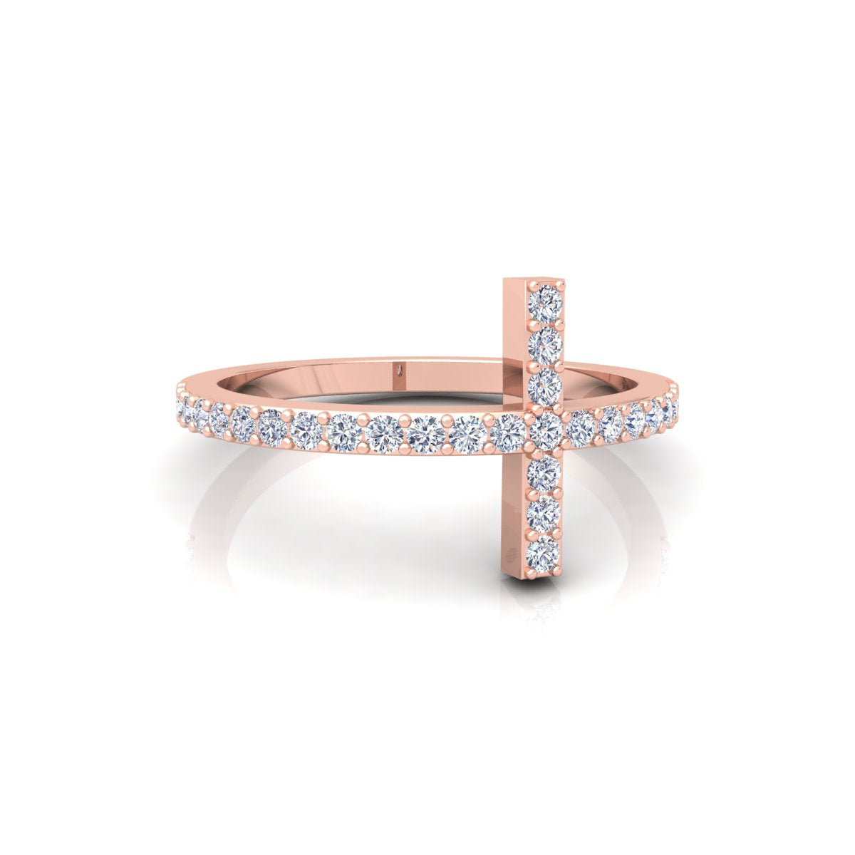 Lab Grown Diamond Cross Band 14K White Gold Wedding Band