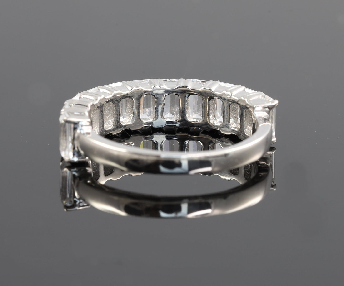 Half Eternity Emerald Cut Moissanite Wedding Band
