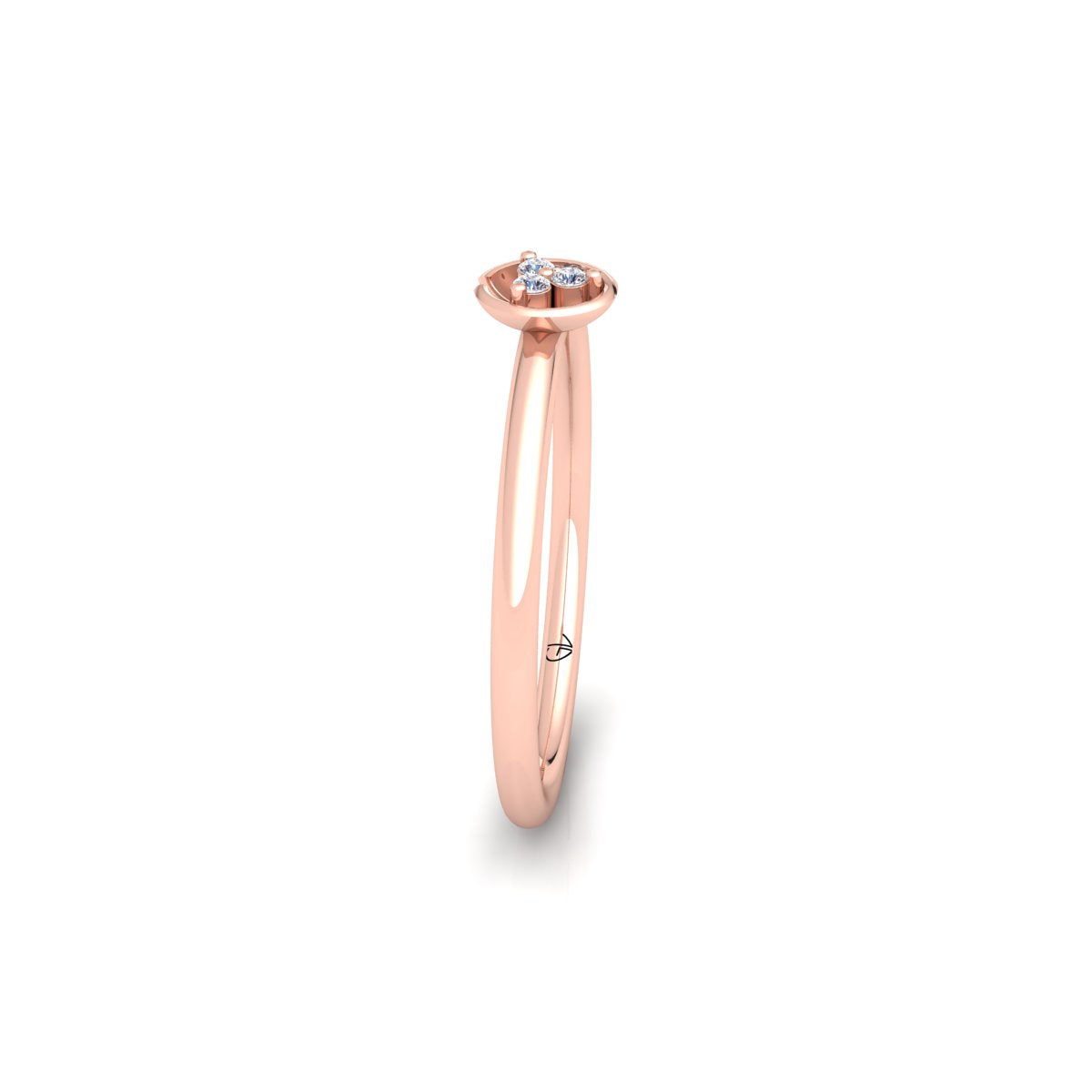 Lab Grown Diamond Three Stone 14K White Gold Wedding Ring