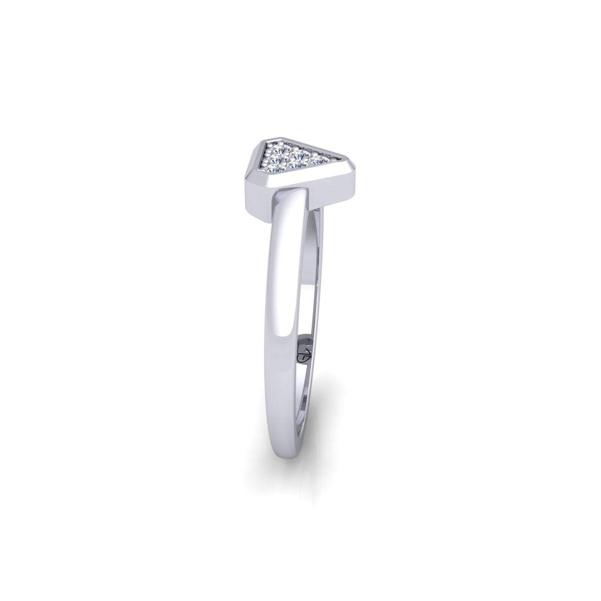 Trillion Shape Cluster Lab Grown Diamond 14K White Gold Wedding Band