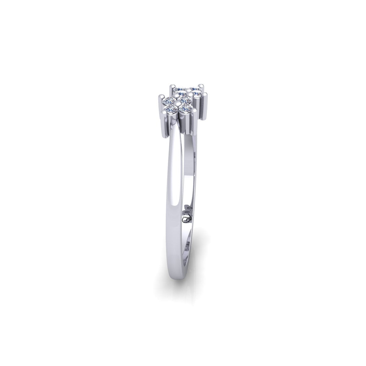 Minimalist Lab Grown Diamond 14K White Gold Wedding Band