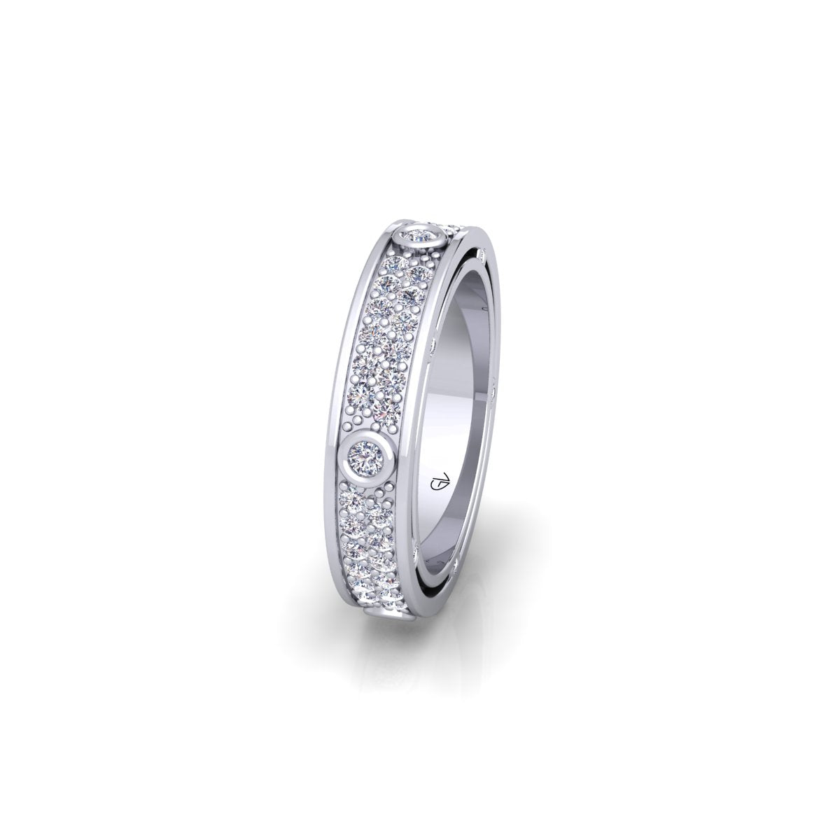 Lab Grown Diamond Vintage Full Eternity 14K White Gold Wedding Band