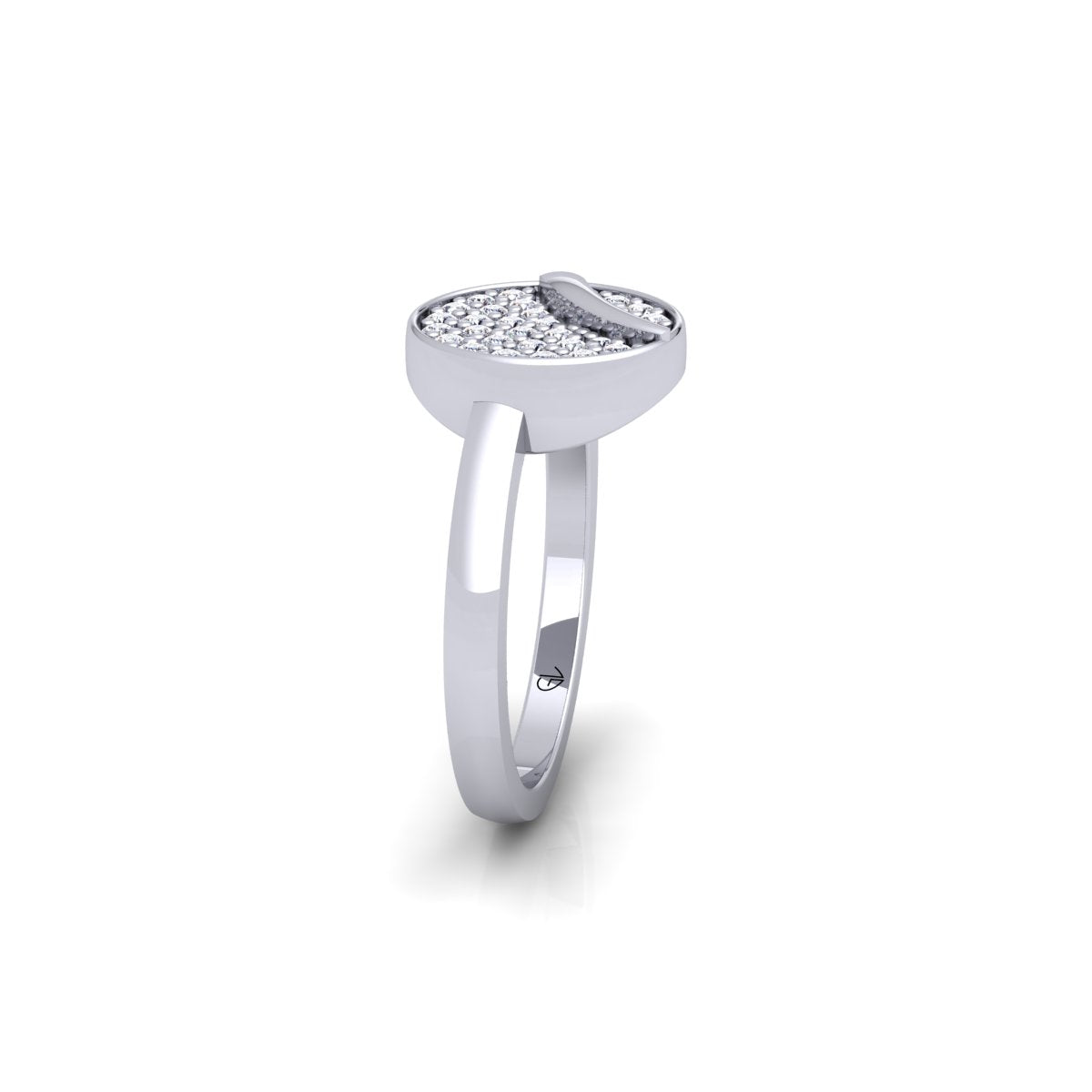 Lab Grown Diamond Cluster 14K White Gold Wedding Band