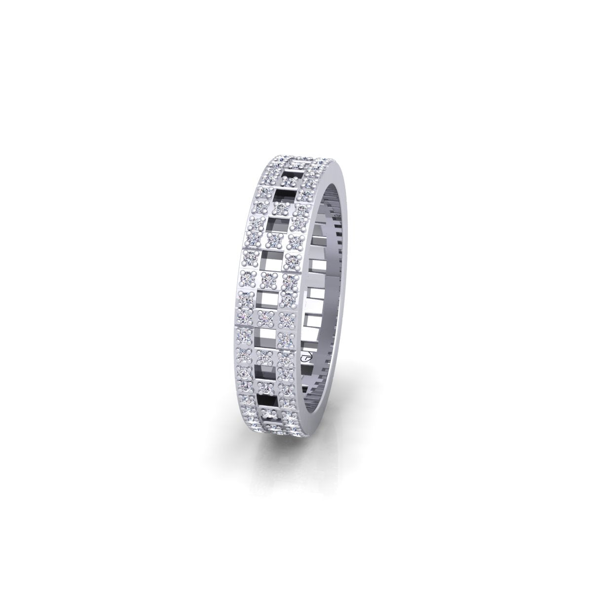 Lab Grown Diamond Full Eternity 14K White Gold Wedding Band