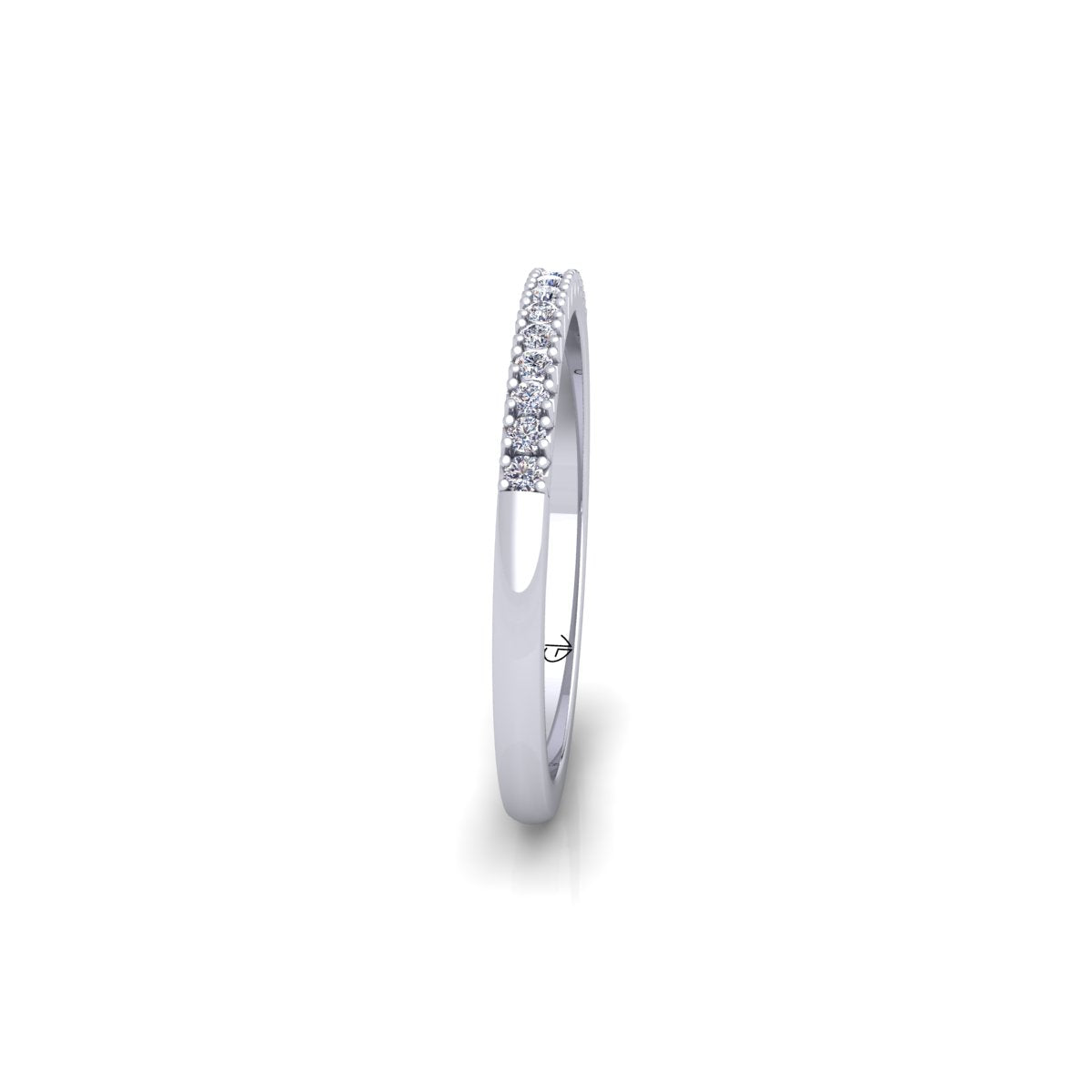 Lab Grown Diamond Half Eternity 14K White Gold Wedding Band